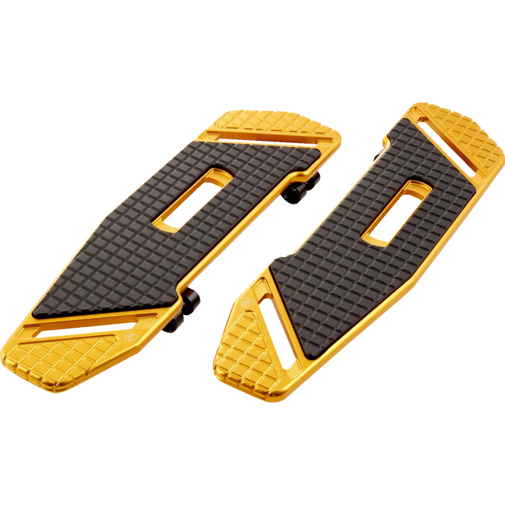 SpeedLiner Driver Floorboards — Black anodized, gold