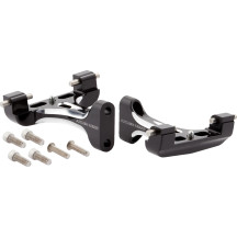 Forged Passenger Floorboard Mounts — Passenger, Black anodized, Kit