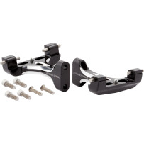 Forged Passenger Floorboard Mounts — Passenger, Black anodized, Kit