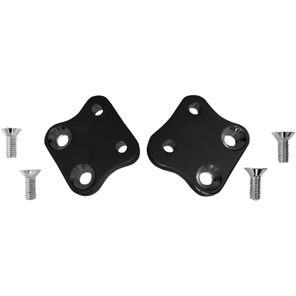 Kick-Back Adapter Plates — 28.6 mm (1-1/8") rearward, Black anodized