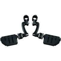 Longhorn Offset Dually Highway Pegs — 32 mm (1-1/4") clamp, 32 mm offset adjustable, black gloss