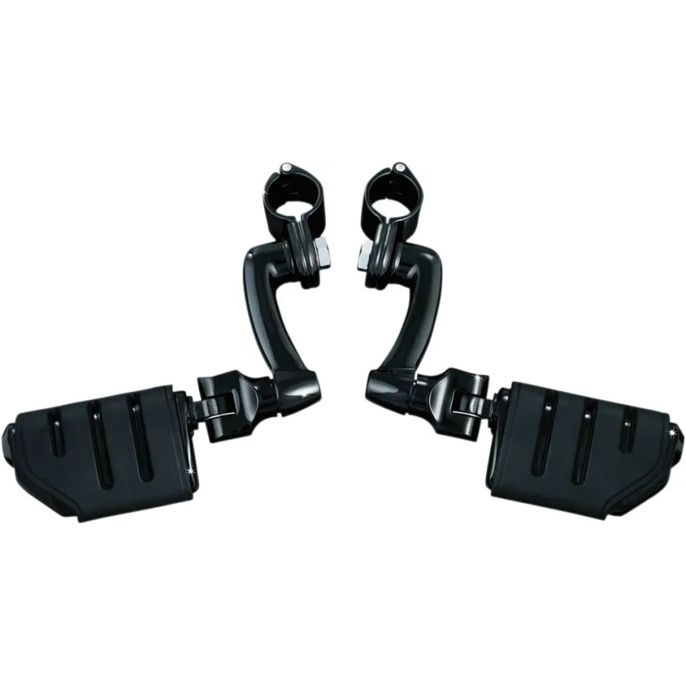 Longhorn Offset Dually Highway Pegs — 32 mm (1-1/4") clamp, 32 mm offset adjustable, black gloss