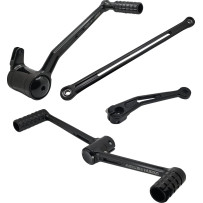 Deep Cut Foot Control Kits — 1 in longer, Heel-Toe shifter, Black anodized