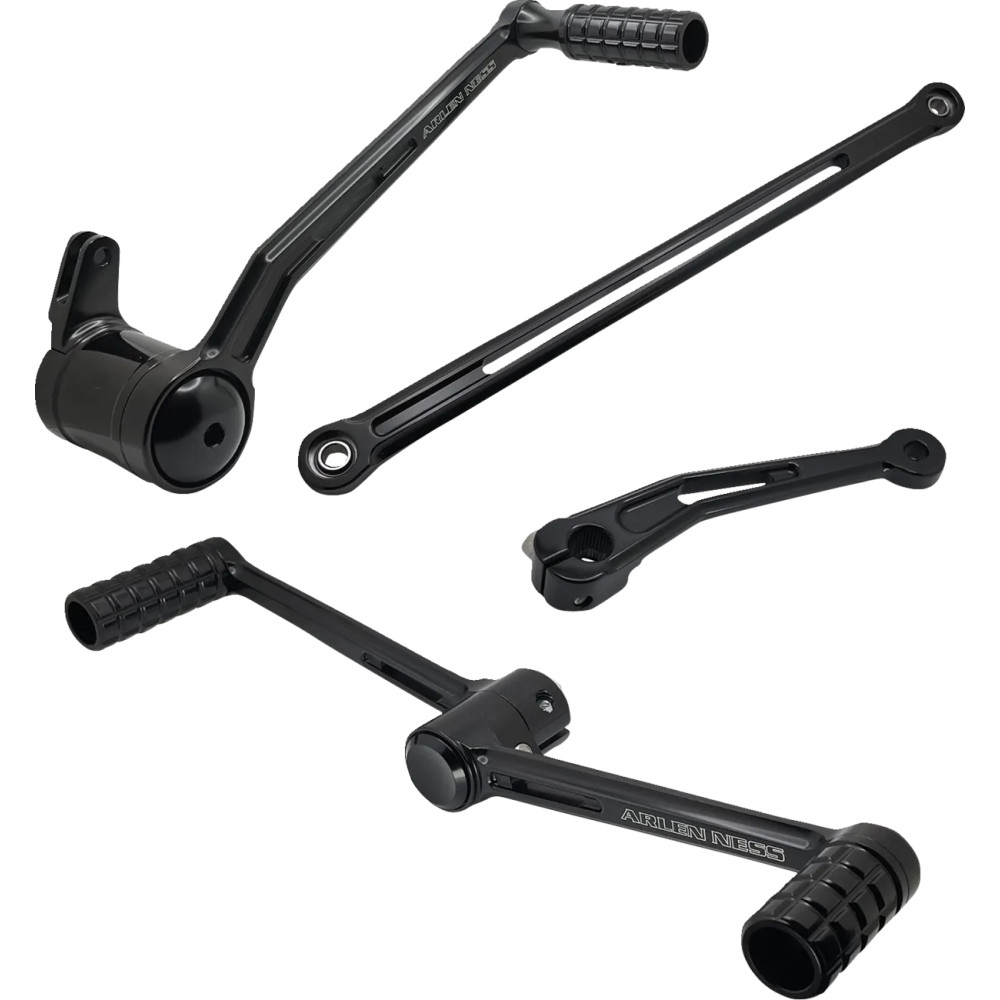 Deep Cut Foot Control Kits — 1 in longer, Heel-Toe shifter, Black anodized