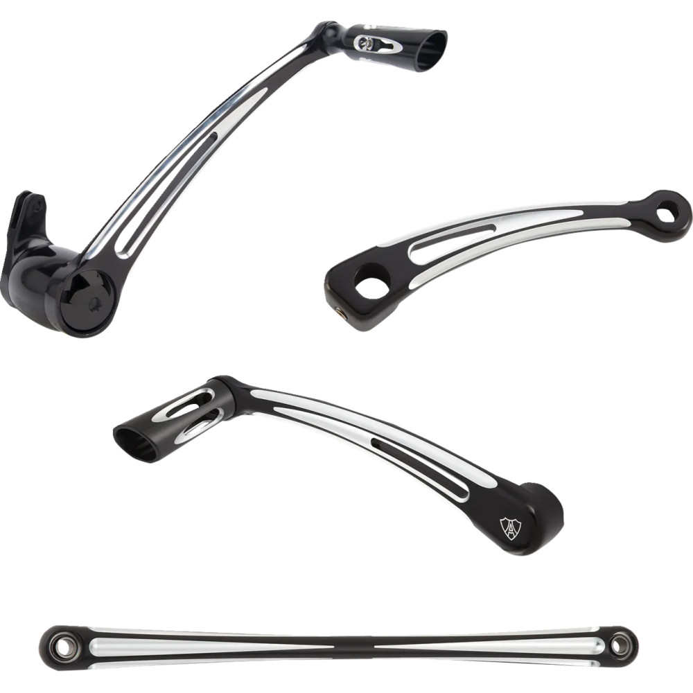 Deep Cut Foot Control Kits — 1 in. longer, Black anodized, toe shifter
