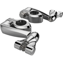 Engine Guard Highway Peg Hingeless Mounting Clamp Kit — 32 mm (1-1/4") clamp, extended, chrome polished