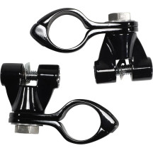 Engine Guard Highway Peg Hingeless Mounting Clamp Kit — 32 mm (1-1/4") clamp, black anodized