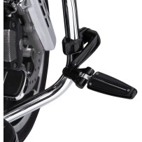 Engine Guard Highway Peg Hingeless Mounting Clamp Kit — 1-1/4" clamp, Extended size, Black