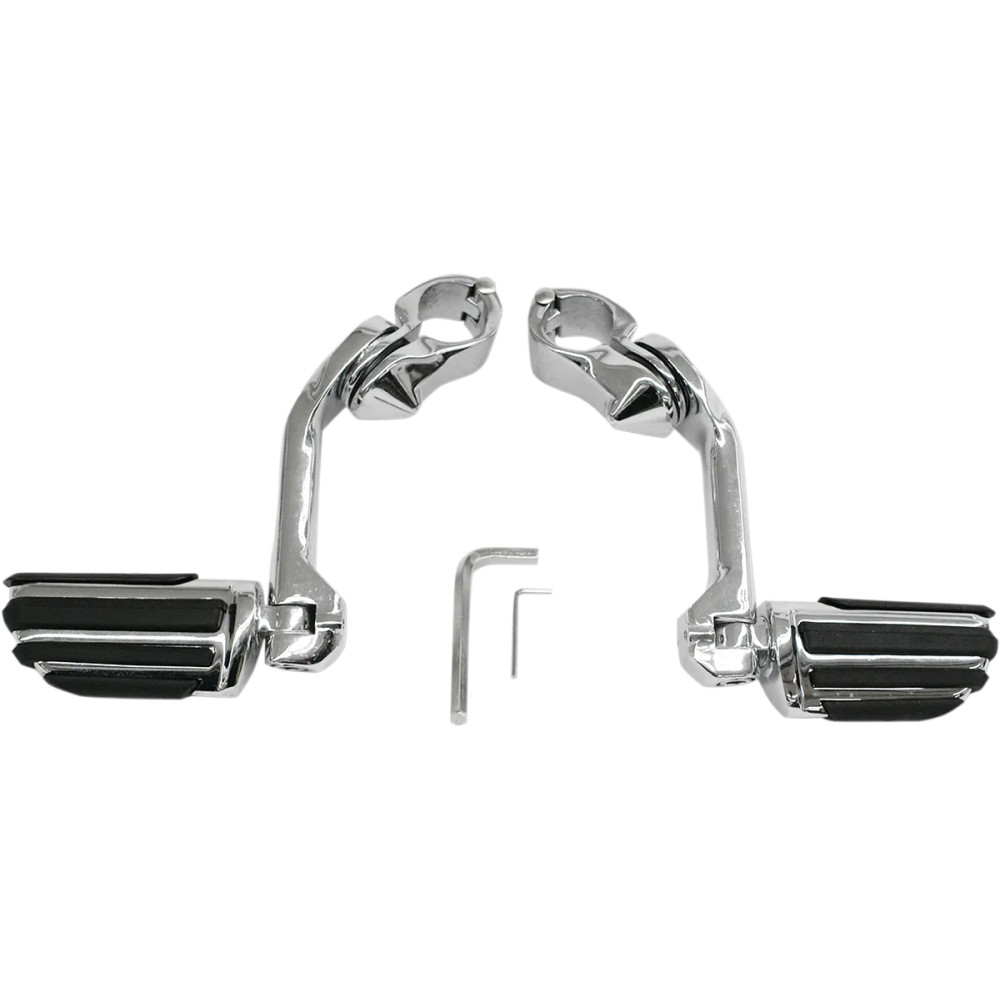 Highway Pegs with Mount Set Kit — 32 mm (1-1/4") clamp, 12.5 cm (5") length, Chrome