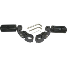 Highway Pegs With Mounting Arms — 32 mm (1-1/4") clamp, Black
