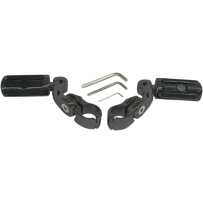 Highway Pegs With Mounting Arms — 32 mm (1-1/4") clamp, Black
