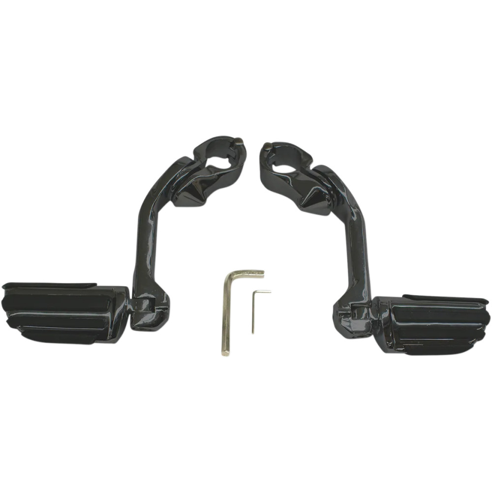 Highway Pegs With Mounting Arms — 32 mm (1-1/4"), 12.5 cm (5"), Black