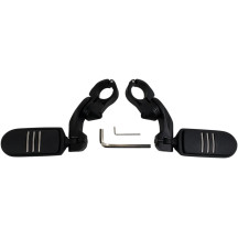 Highway Pegs With Mounting Arms — 32 mm (1-1/4") clamp, Black