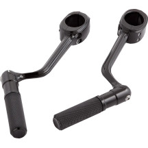 Highway Peg Mounts with Pegs — 1-1/4" engine guards, Black