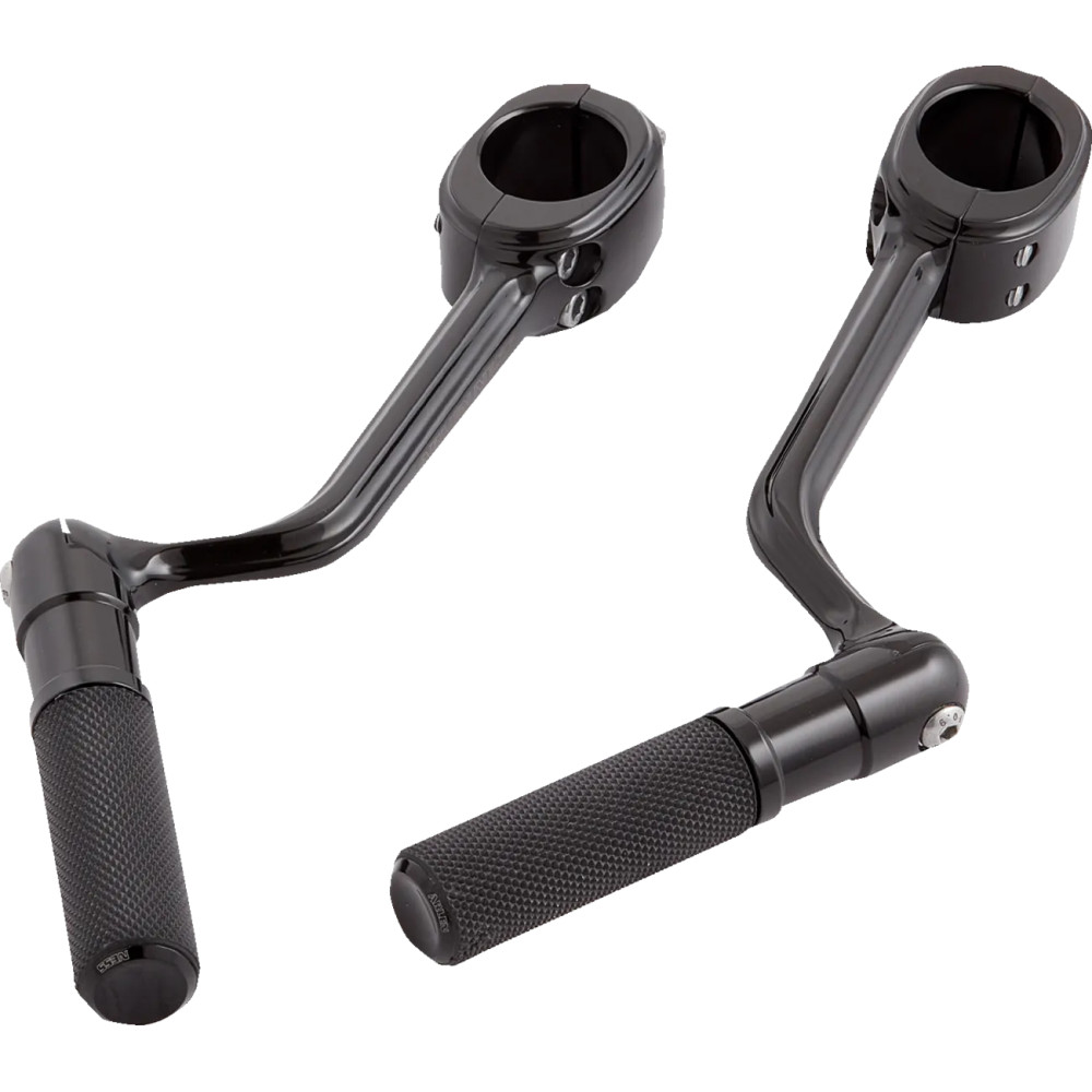 Highway Peg Mounts with Pegs — 1-1/4" engine guards, Black