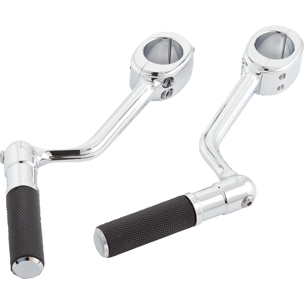 Highway Peg Mounts with Pegs — 1-1/4" engine guards, Chrome