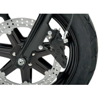 Six-Piston Differential-Bore Front Caliper — 6 piston, 330 mm (13"), left, anodized black