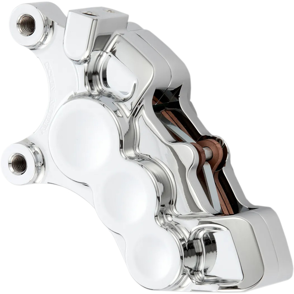 Ness Tech Six-Piston Differential Bore Caliper — 6 piston, 300 mm (11.8 in), front left, Chrome