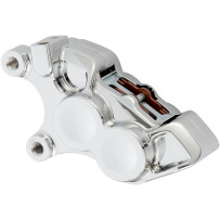 Ness Tech Four-Piston Caliper — Front Left, Chrome