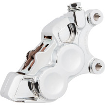 Ness Tech Four-Piston Caliper — Front Right, Chrome