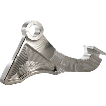 Assault Series Radial Caliper Mount — Rear mount, 330 mm (13") , fits stock and Trask Assault swingarm, Raw, Silver