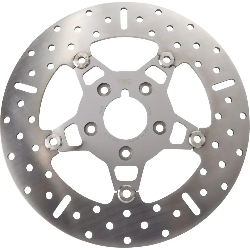 FSD Series Stainless Steel Front Brake Rotor for Big Twins — 292 mm (11-1/2"), 5.08 mm (0.2"), 5-Button