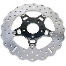 FSD Series Stainless Steel Front Brake Rotor for Big Twins — 292 mm (11-1/2"), 5.08 mm (0.2"), wide band, black, polished