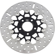 Custom Stainless Steel Rear Brake Rotor — 292 mm (11.5"), 6.10 mm (0.24"), two-piece (floating), Black/Chrome
