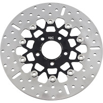 Custom Stainless Steel Rear Brake Rotor — 292 mm (11.5"), 6.10 mm (0.24"), two-piece (floating), Black/Chrome