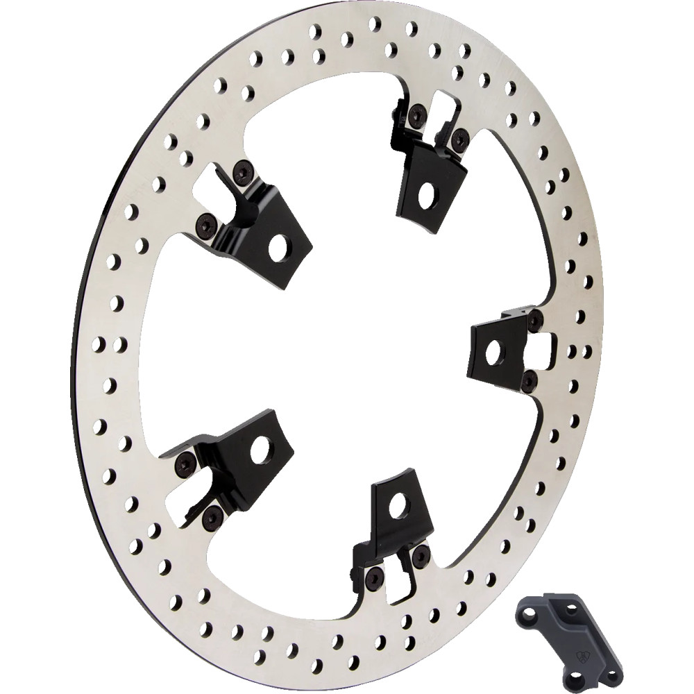 Big Brake Floating Rotor Kit — 356 mm (14"), Two-piece (floating), Black, Silver