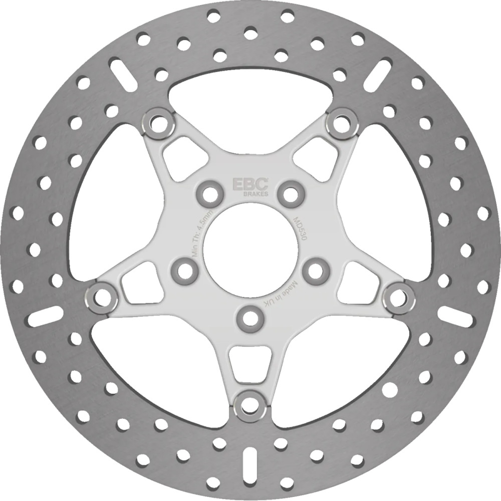 Brake Rotor — 300 mm OD, 82.5 mm BHC, 5-hole, 5.0 mm thick, Silver polished