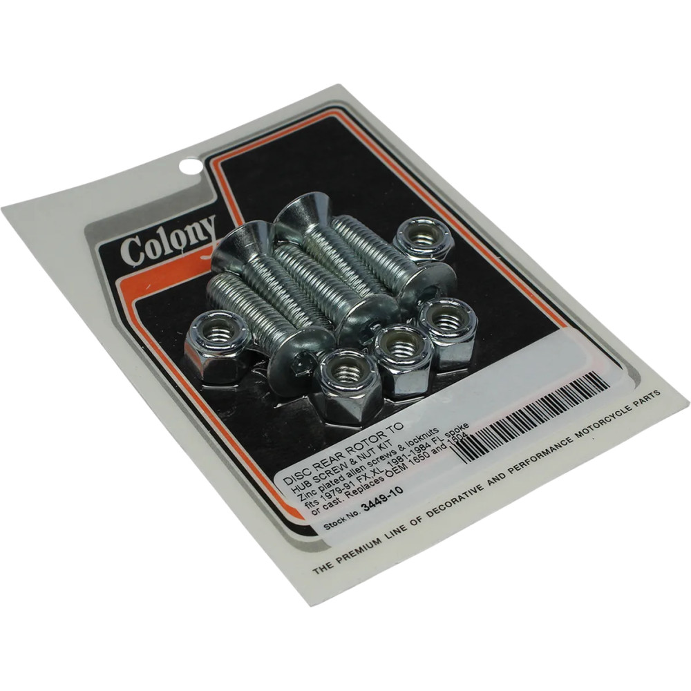 Disc Rear Rotor to Hub Screw and Nut Kit — Silver