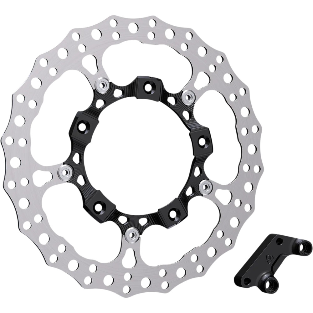 Big Brake 14" Full Floating Brake Rotor Kit — 356 mm (14"), Black, fits HD FLT Touring