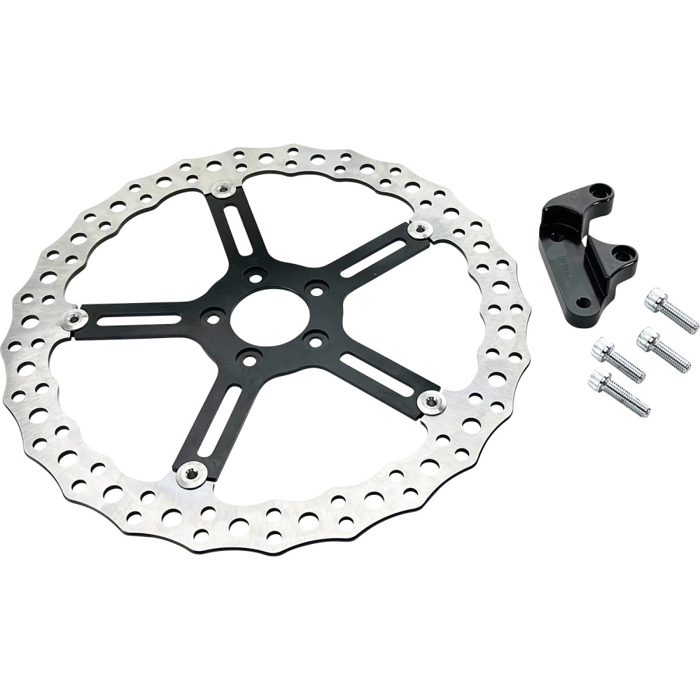 15" Big Brake Jagged Floating Rotor Kit — Chrome