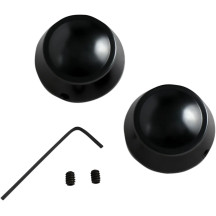 Swingarm Pivot Bolt Covers — gloss black, pair