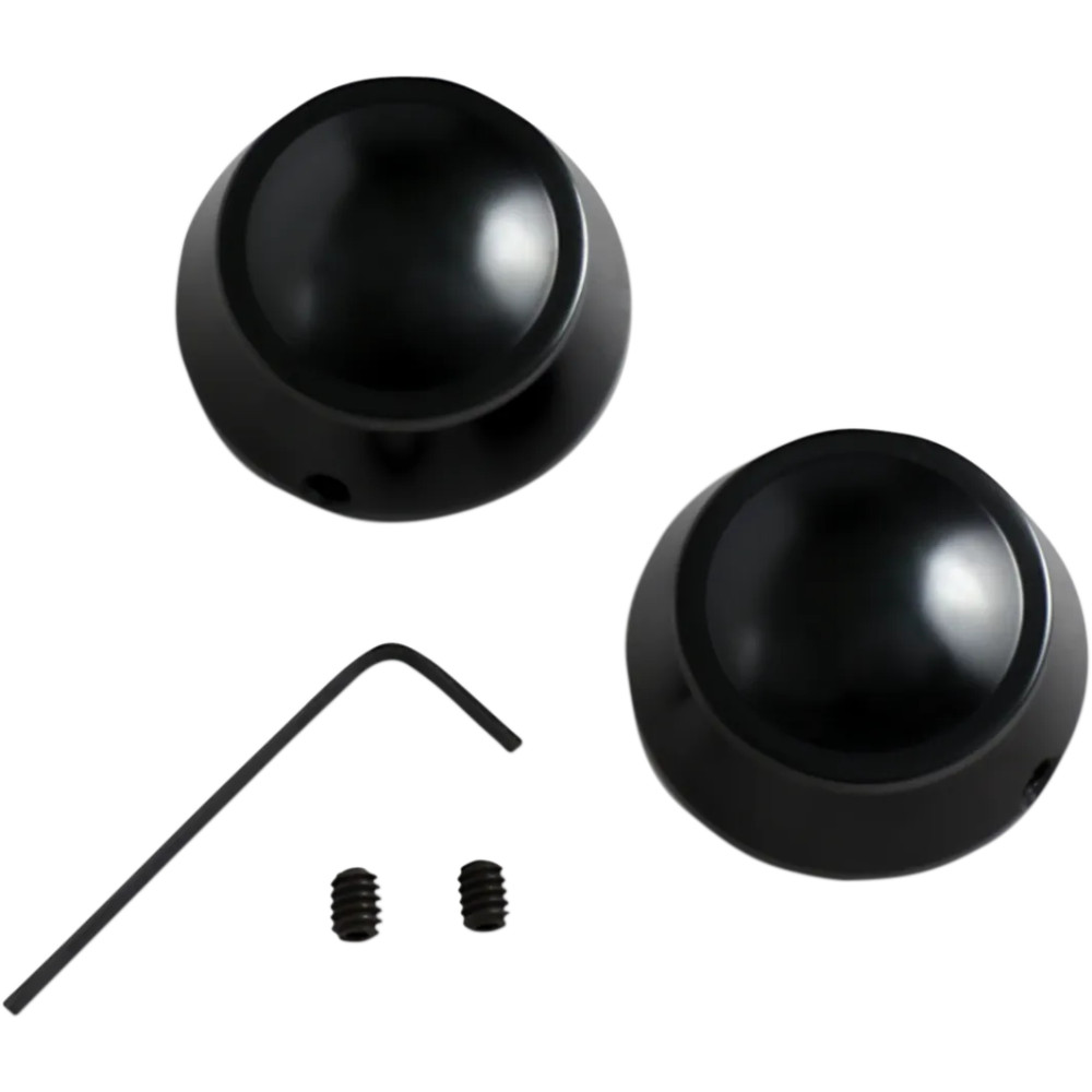 Swingarm Pivot Bolt Covers — gloss black, pair