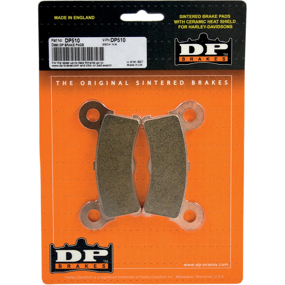 Sintered Metal Harley/Buell Brake Pads — 97.7 mm length, 47 mm width, 7 mm thickness