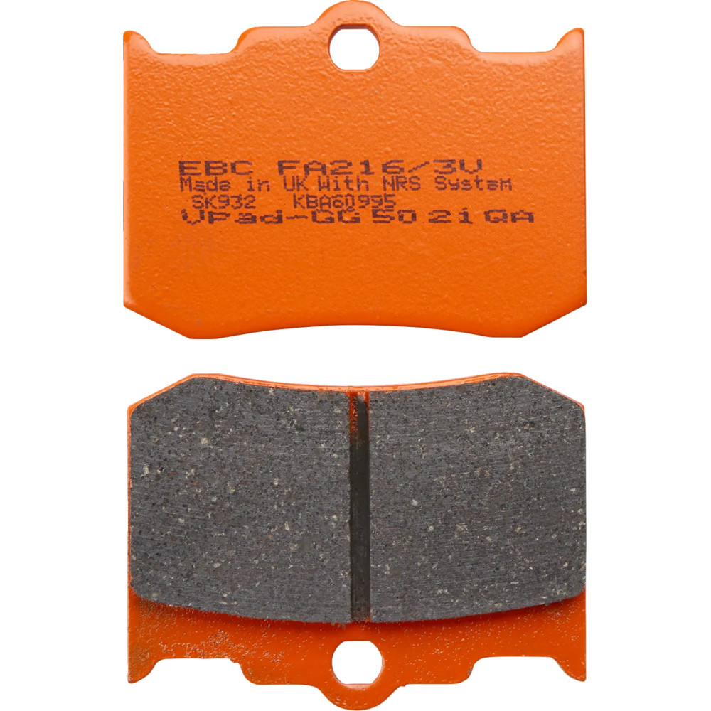 Semi-Sintered "V" Brake Pads — 69.4 mm, 10.5 mm