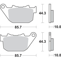 HLS Street Excel Sintered Rear Brake Pads — 85.7 mm (3-3/8"), set of 2