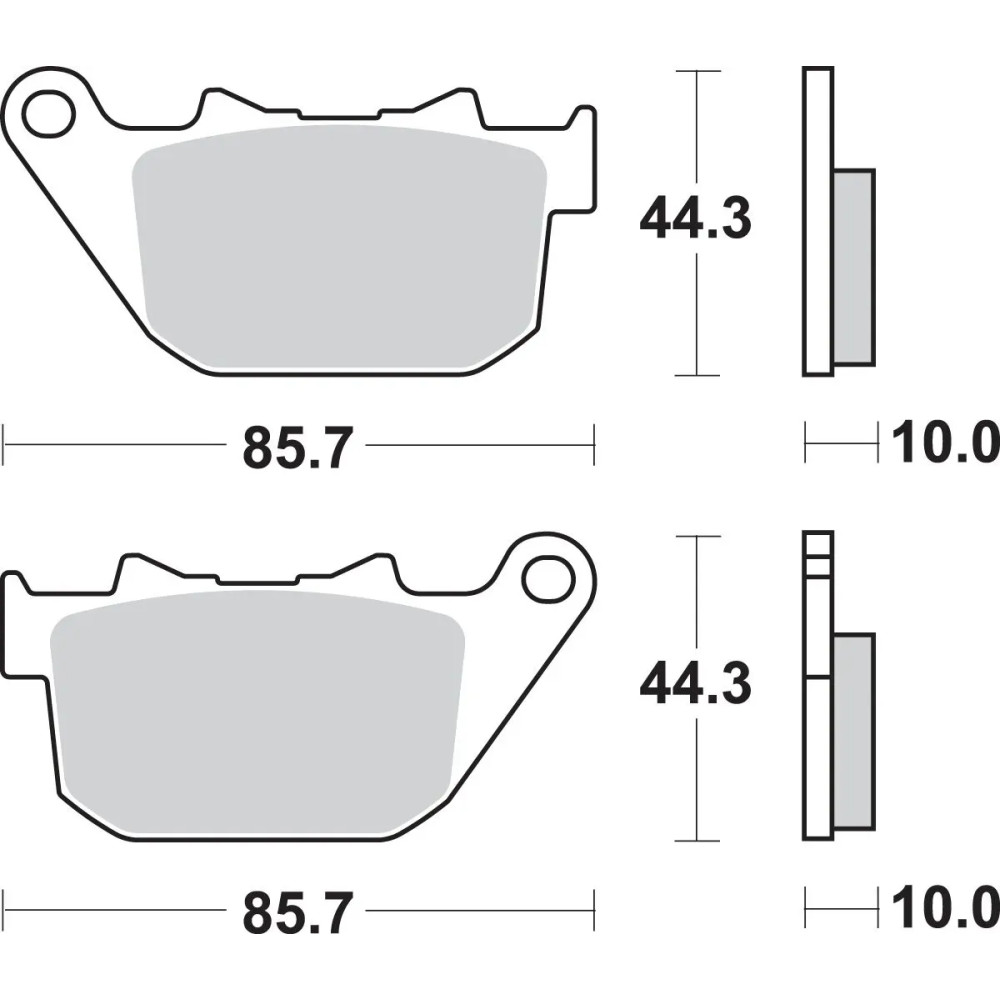 HLS Street Excel Sintered Rear Brake Pads — 85.7 mm (3-3/8"), set of 2