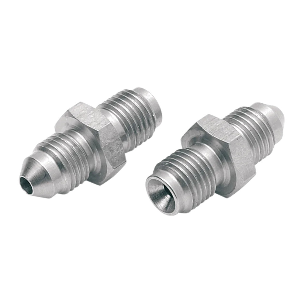 Brake Line Fitting — -3 AN male, 3/8-24 SAE male, Chrome
