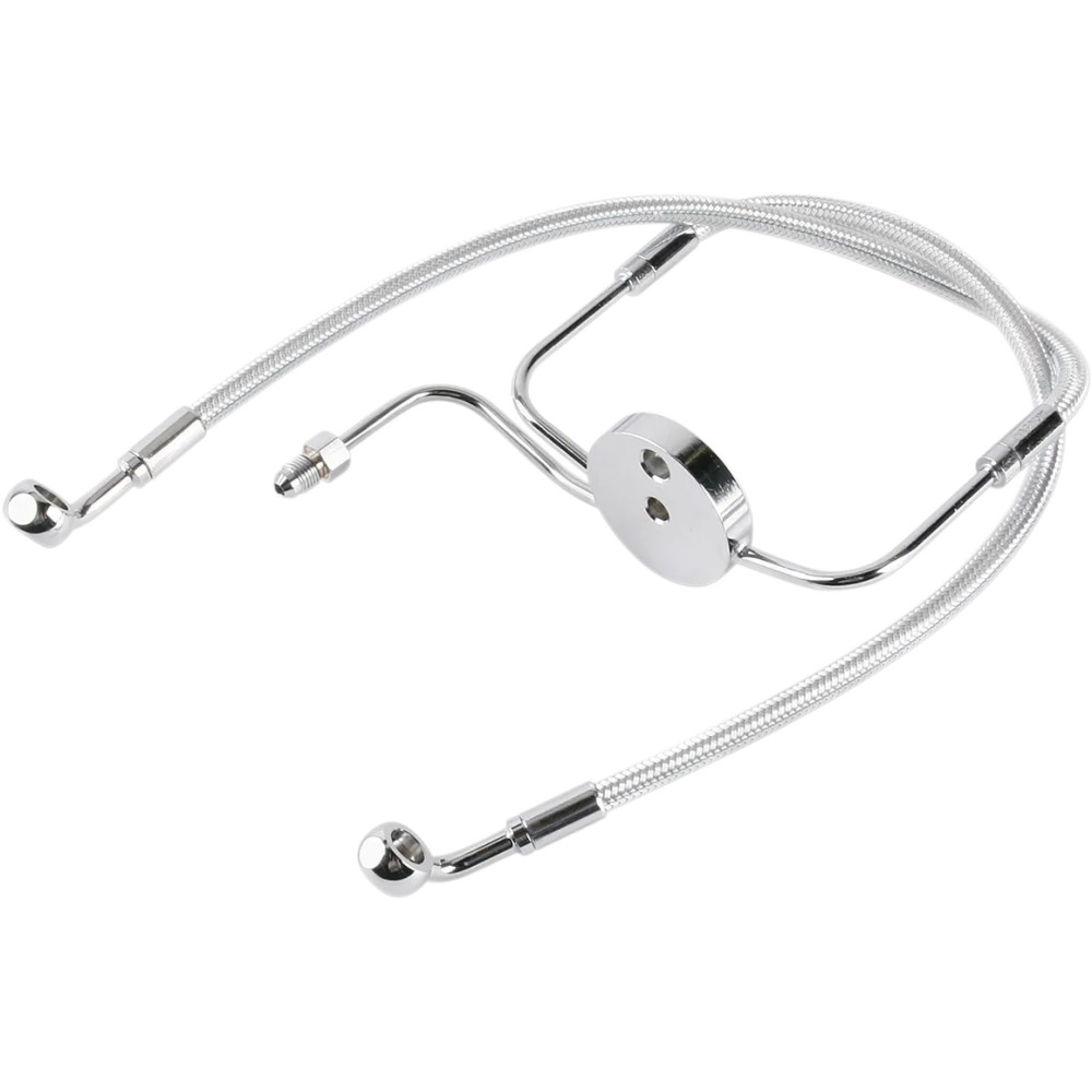 Designer Series Front Lower Brake Line Kit — Dual disc, without ABS, Chrome