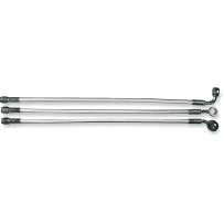 Designer Series Braided Non-ABS Front Brake Line Kit — 21" length, 10 mm 35° banjo, Chrome