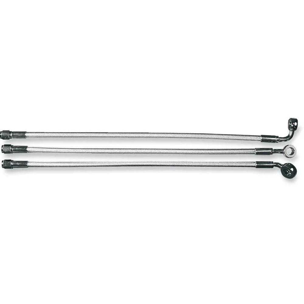 Designer Series Braided Non-ABS Front Brake Line Kit — 23" length, 10 mm 35° banjo