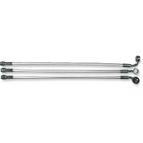 Alternate Length Designer Series Braided Non-ABS Front Upper Brake Line Kit — 27", 10 mm 35° banjo fitting, Chrome