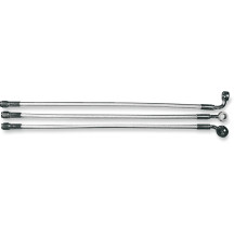 Alternate Length Designer Series Braided Non-ABS Front Upper Brake Line Kit — 31", Chrome