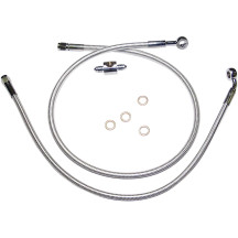 Braided Rear Brake Line Kit — Chrome, Sterling Chromite® II