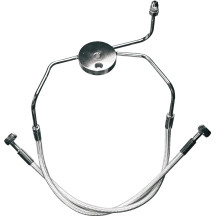 Designer Series Front Lower Brake Line Kit — Chrome, '18+ dual-disc Softail, non-ABS