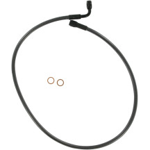 Alternate Length Designer Series Braided Non-ABS Front Upper Brake Line Kit — 73.5 cm (29 in), without ABS, 10 mm 90° banjo fitt