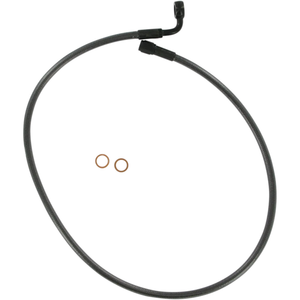 Alternate Length Designer Series Braided Non-ABS Front Upper Brake Line Kit — 73.5 cm (29 in), without ABS, 10 mm 90° banjo fitt